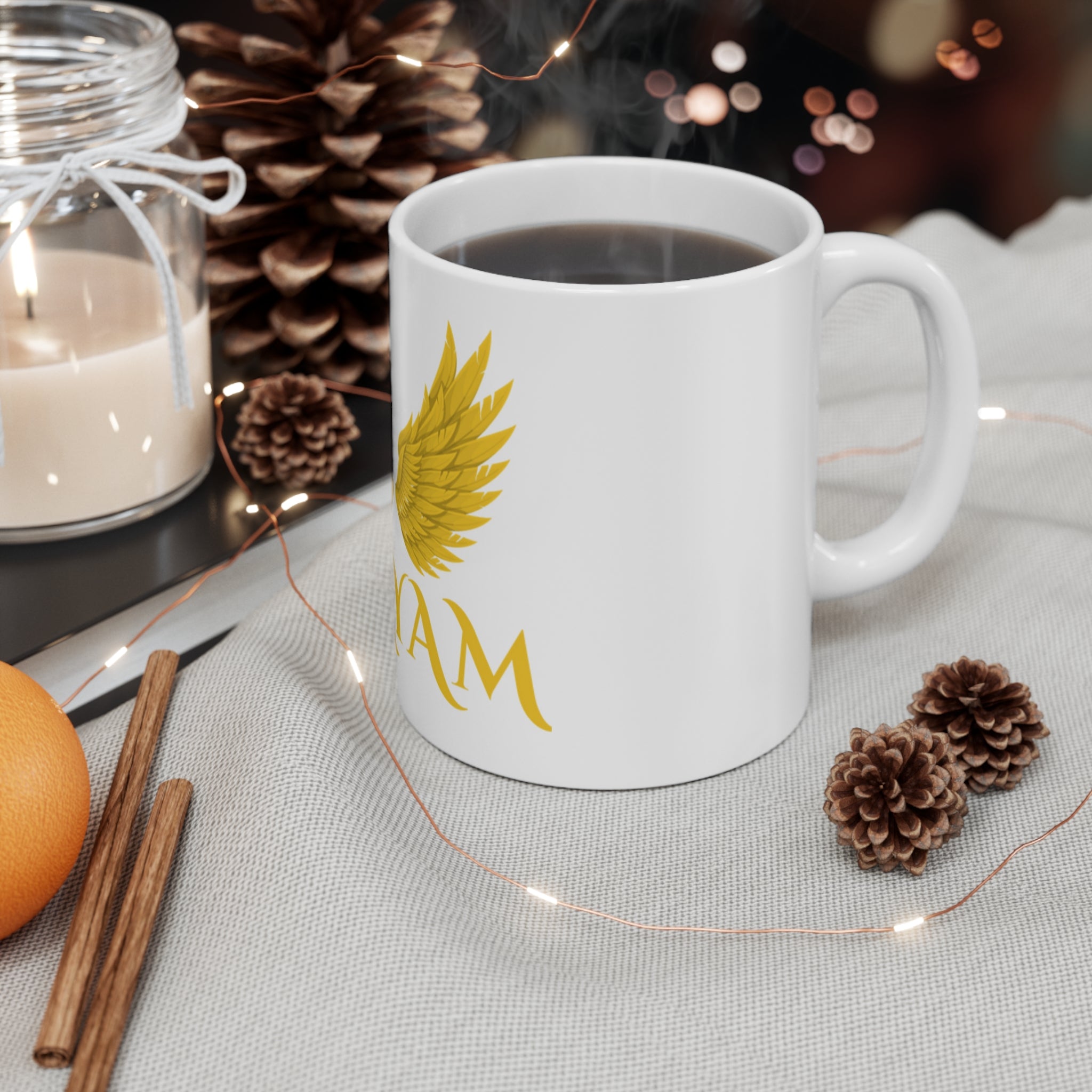 Golden Wings Personalized Mug - Ideal Gift for Coffee Lovers, Tea Enthusiasts, Birthdays, Graduations, Daily Use